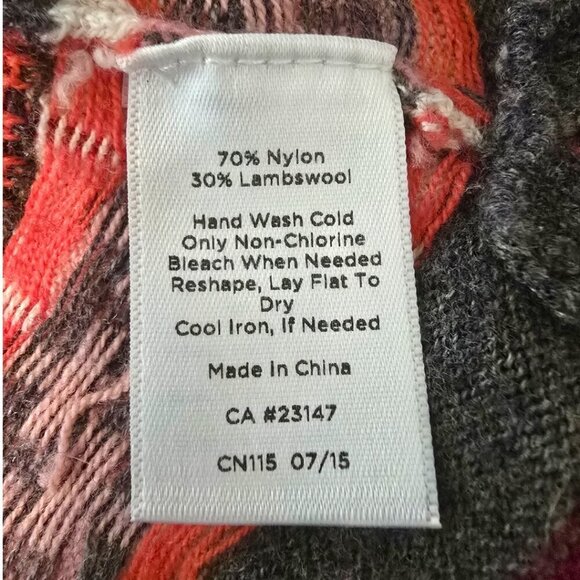 Talbots Gray Aztec Argyle Lambswool Blend Crewneck Sweater Sz L - Picture 6 of 6